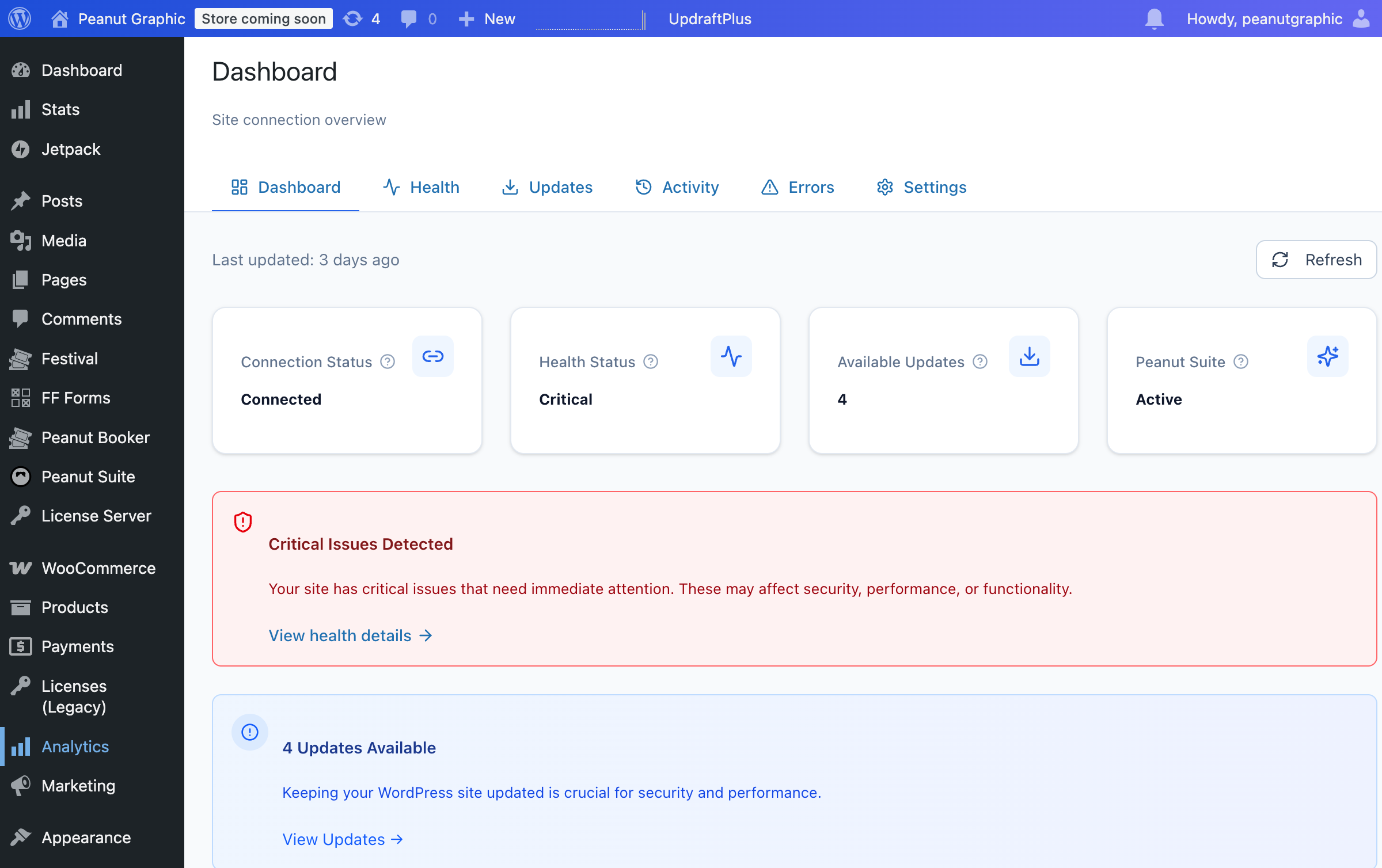 Peanut Connect Dashboard